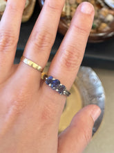 Load image into Gallery viewer, Vintage Sterling Silver Faceted Purple Three-Stone Ring US 8.5
