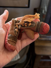 Load image into Gallery viewer, Vintage 1950s Miniature Red Leather Boxing Gloves Signed Jack Dempsey
