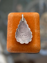 Load image into Gallery viewer, Vintage Navajo J.W. Tom Sterling Silver Genuine Malachite Cabochon Pendant
