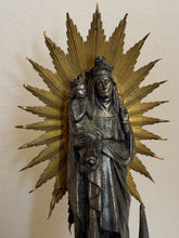 Load image into Gallery viewer, Antique 1900s French St. Anne de Beaupre Souvenir Metal Music Box Statue Working
