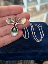 Load image into Gallery viewer, Vintage ORB Otto Robert Bade Sterling Silver Mod Abstract Petal Pendant Necklace
