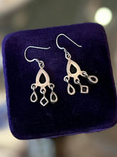 Load image into Gallery viewer, Vintage Sterling Silver Multi Gemstone Faceted Amethyst Citrine Peridot Earrings
