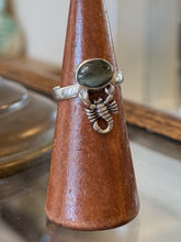Load image into Gallery viewer, Unique Artisan Sterling Silver Cabochon Gem Bezel Set Scorpion Ring US 9.25
