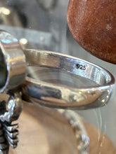 Load image into Gallery viewer, Unique Artisan Sterling Silver Cabochon Gem Bezel Set Scorpion Ring US 9.25
