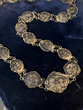 Load image into Gallery viewer, Vintage Art Deco 1920s-1940s Japanese Damascene Shakudo Panel Link Necklace
