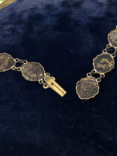 Load image into Gallery viewer, Vintage Art Deco 1920s-1940s Japanese Damascene Shakudo Panel Link Necklace
