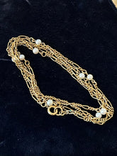 Load image into Gallery viewer, Vintage WINARD 1/20 12K GF Gold Filled Figaro Chain Faux Pearl Necklace 30.25"
