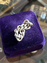 Load image into Gallery viewer, Vintage Sterling Silver Chunky Flat Curb Link Chain Ring Unisex US 11

