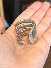 Load image into Gallery viewer, Vintage Sterling Silver Chunky Silverware Utensil Fork Ring Unisex US 13 1/4
