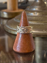 Load image into Gallery viewer, Vintage Italy Tri Tone Sterling Silver Chevron Arrow Herringbone Ring US 7 1/2
