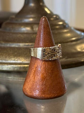 Load image into Gallery viewer, Vintage Italy Tri Tone Sterling Silver Chevron Arrow Herringbone Ring US 7 1/2
