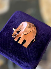 Load image into Gallery viewer, Vintage 1950s Signed REBAJES Hand Crafted Copper Elephant Brooch Pin Midcentury
