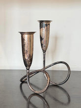 Load image into Gallery viewer, Vintage 1950s NAPIER Pat. Pend Silverplate Modernist Taper Candle Candelabra

