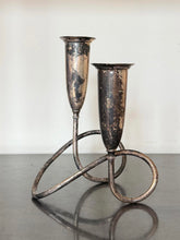 Load image into Gallery viewer, Vintage 1950s NAPIER Pat. Pend Silverplate Modernist Taper Candle Candelabra
