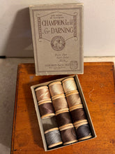 Load image into Gallery viewer, Antique Gudebrod Bros Silk Co Champion Pure Silk for Darning Spools Original Box
