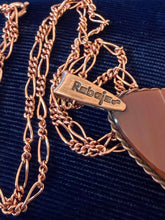 Load image into Gallery viewer, Vintage Rare Signed REBAJES Copper &amp; Banded Agate Pendant Necklace Figaro 18"
