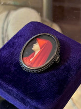 Load image into Gallery viewer, VTG 800 Silver Braided Frame Miniature Painting St. Fabiola Brooch or Pendant
