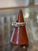 Load image into Gallery viewer, Vintage Chunky Sterling Silver Irish Claddagh Unisex Ring US 6.25
