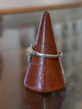 Load image into Gallery viewer, Vintage Sterling Silver Cross &amp; Rose Blossom Ring US 9.25 Religious
