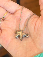 Load image into Gallery viewer, Vintage Solid Sterling Silver Elephant Pendant Necklace 16"
