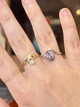 Load image into Gallery viewer, Sterling Silver Faceted Lilac Lavender Glass Stone Solitaire Ring US 7.25
