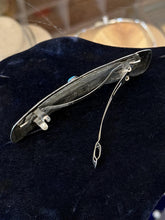 Load image into Gallery viewer, Vintage Southwestern Sterling Silver Turquoise Cabochon Hair Clip Barrette
