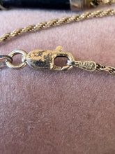 Load image into Gallery viewer, Vintage Hand Carved Black Stone Figa Fist Gold Plated Sterling Silver Necklace
