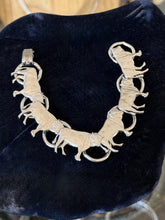 Load image into Gallery viewer, Vintage Mid Century Silver Tone Cattle Bulls Chain Link Bracelet 7" Livestock

