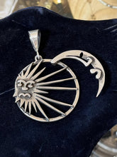 Load image into Gallery viewer, Vintage 1960s Signed Rebajes Sterling Silver Abstract Celestial Sun Moon Pendant
