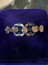 Load image into Gallery viewer, Antique 1800s Victorian English Hallmark Sterling Silver &amp; Gold Filled Bar Pin
