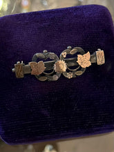 Load image into Gallery viewer, Antique 1800s Victorian English Hallmark Sterling Silver &amp; Gold Filled Bar Pin
