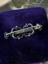 Load image into Gallery viewer, Antique 1800s Victorian English Hallmark Sterling Silver &amp; Gold Filled Bar Pin
