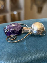 Load image into Gallery viewer, Vintage Mexico Midcentury Sterling Silver Faceted Cut Amethyst Abstract Pendant
