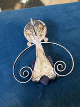 Load image into Gallery viewer, Vintage Mexico Midcentury Sterling Silver Faceted Cut Amethyst Abstract Pendant

