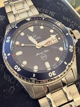 Load image into Gallery viewer, Bulova Marine Star 98C62 Blue Dial 200m Stainless Steel Men's Watch Time &amp; Date
