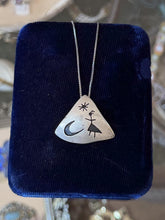 Load image into Gallery viewer, Vintage Sterling Silver Southwestern Pictograph Girl Moon &amp; Star Pendant Necklace
