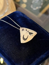 Load image into Gallery viewer, Vintage Sterling Silver Southwestern Pictograph Girl Moon &amp; Star Pendant Necklace
