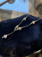 Load image into Gallery viewer, Vintage Sterling Silver Faceted Aurora Borealis Square Bead Lariat Necklace 16"
