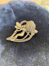 Load image into Gallery viewer, Sterling Silver Vintage Art Nouveau Revival Fairy Nymph Brooch Pin | Tulip
