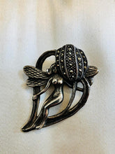 Load image into Gallery viewer, Sterling Silver Vintage Art Nouveau Revival Fairy Nymph Brooch Pin | Tulip
