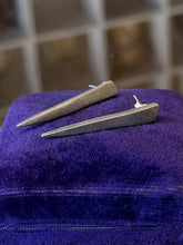 Load image into Gallery viewer, Vintage 1990s Signed Metal Pointu's Paris French Silver Plated Spike Drop Earrings
