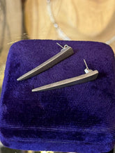 Load image into Gallery viewer, Vintage 1990s Signed Metal Pointu's Paris French Silver Plated Spike Drop Earrings
