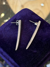 Load image into Gallery viewer, Vintage 1990s Signed Metal Pointu's Paris French Silver Plated Spike Drop Earrings
