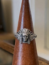 Load image into Gallery viewer, Vintage Sterling Silver Native American Indian Chief Headdress Ring US 8
