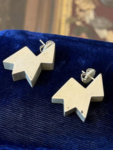Load image into Gallery viewer, Vintage Artisan Modernist Geometric Chunky Pierced Statement Earrings Matte
