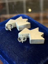 Load image into Gallery viewer, Vintage Artisan Modernist Geometric Chunky Pierced Statement Earrings Matte

