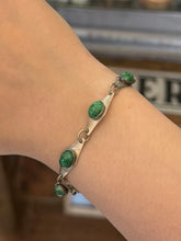 Load image into Gallery viewer, Vintage Israel Sterling Silver Eliat Cabochon Modernist Panel Link Bracelet 6.75
