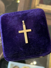 Load image into Gallery viewer, Vintage Solid 14K Yellow Gold Etched Cross Pendant Religious
