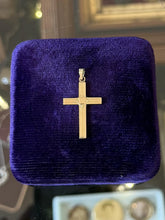 Load image into Gallery viewer, Vintage Solid 14K Yellow Gold Etched Cross Pendant Religious
