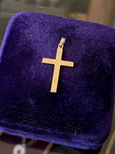 Load image into Gallery viewer, Vintage Solid 14K Yellow Gold Etched Cross Pendant Religious
